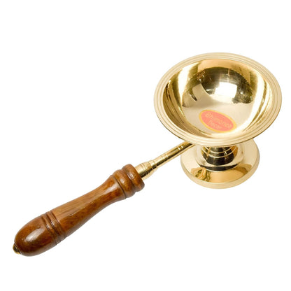 Pure Brass Dhoop Aarti Stand | Traditional Deepak & Diya for Pooja Rituals & Temple Use | Sacred Prayer Accessory | 3.8 Inches, 230gm
