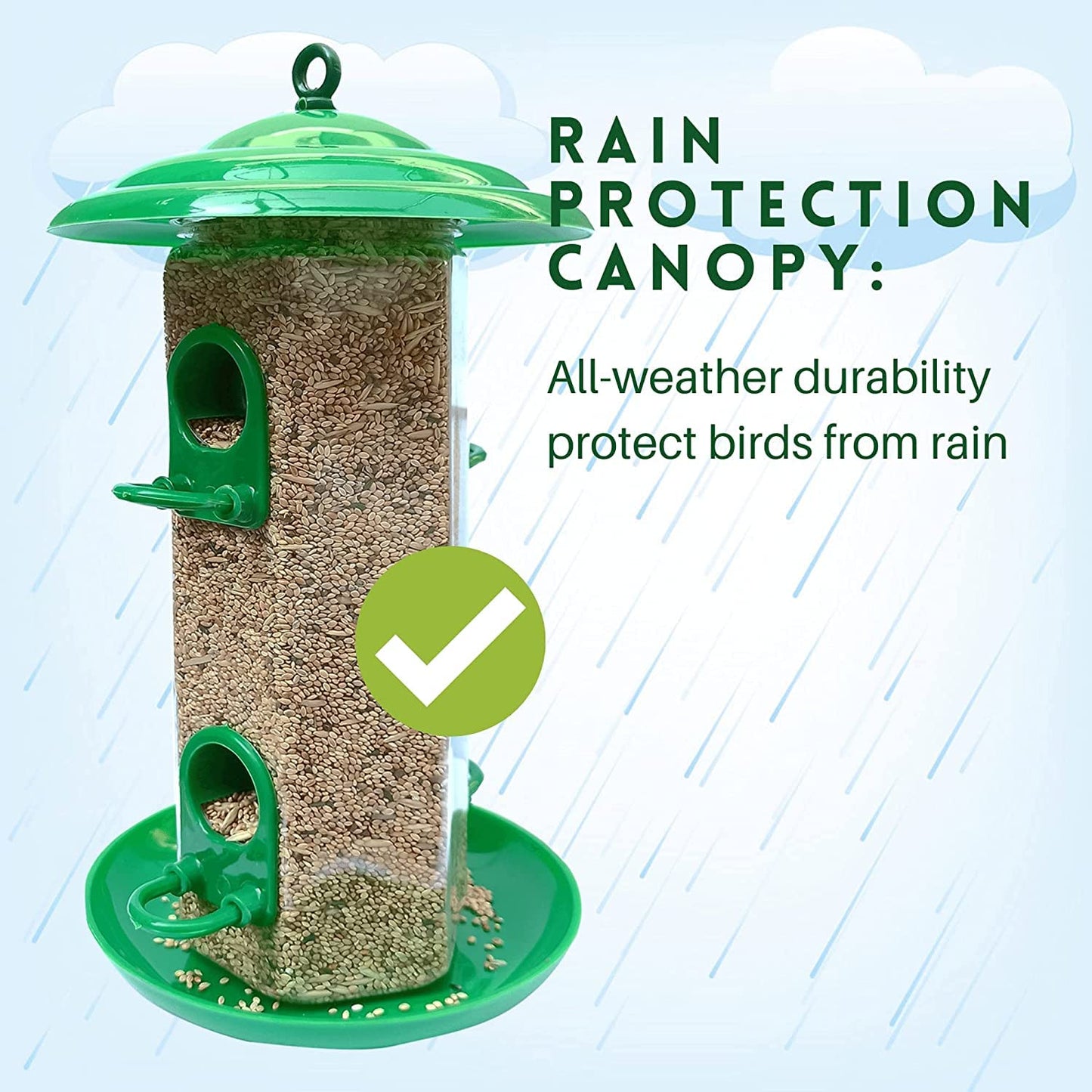 PetNest 6 पोर्ट वाला सभी पक्षियों के लिए बर्ड फ़ीडर (पारदर्शी)