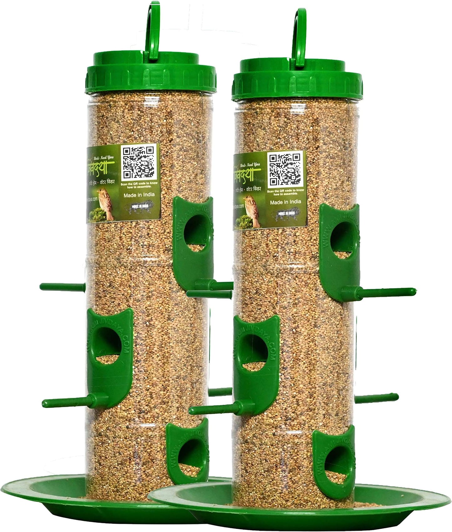 PetNest 6 पोर्ट वाला सभी पक्षियों के लिए बर्ड फ़ीडर (पारदर्शी)