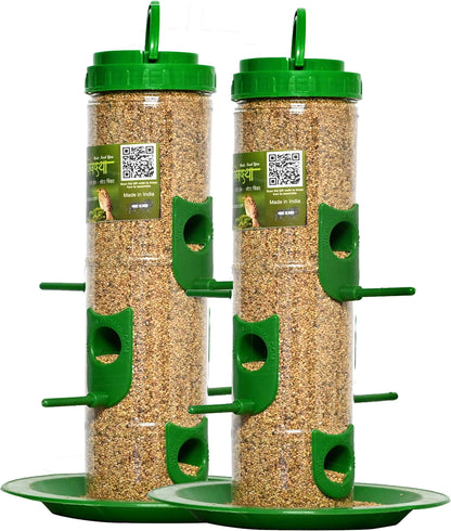 PetNest 6 पोर्ट वाला सभी पक्षियों के लिए बर्ड फ़ीडर (पारदर्शी)