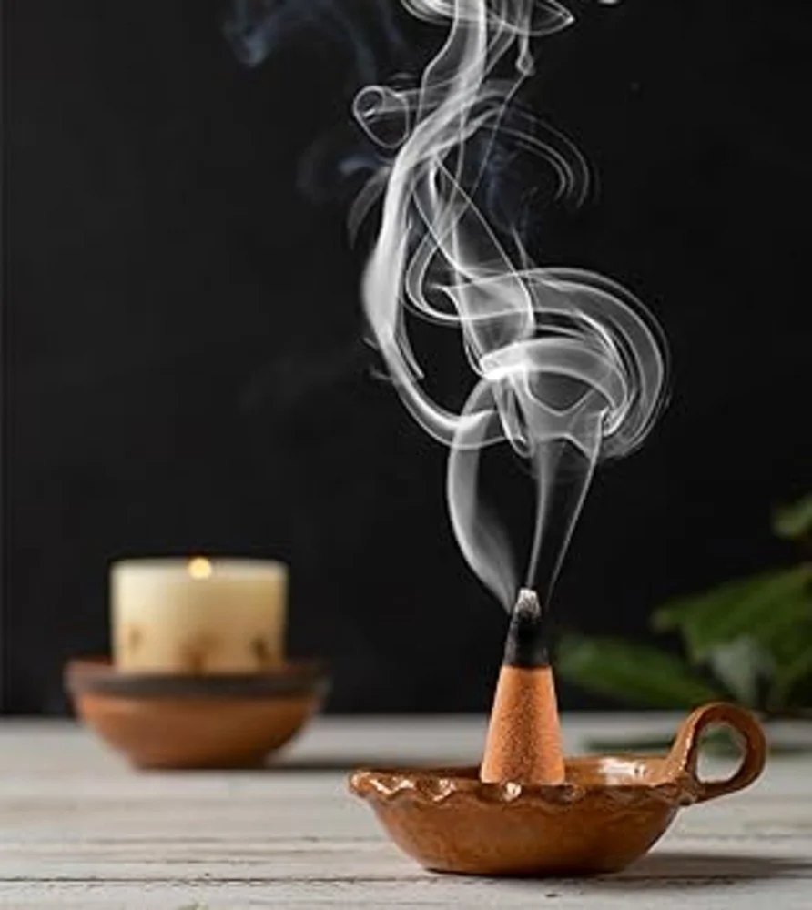 Chandan Flavour Dhoop Cones for Pooja, 400g Incense Cone with Holder, Non-Charcoal & Bamboo Less Dhup Batti, Low Smoke, Natural Ingredients