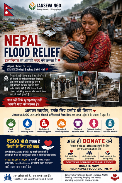 🇳🇵 Nepal Flood Relief — इंसानियत को आपकी मदद की ज़रूरत है
